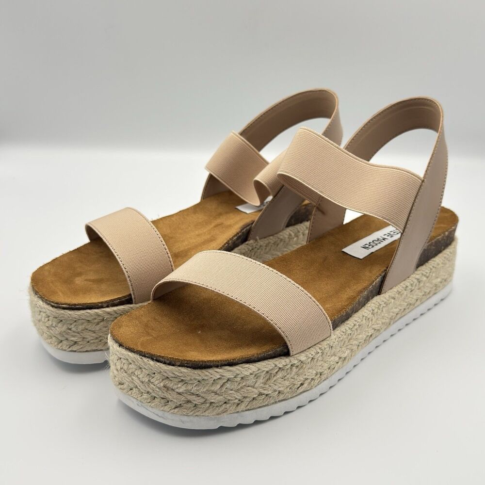 Steve Madden Women’s Jaklin Platform Flat Sandals Size 9 Ankle Strap